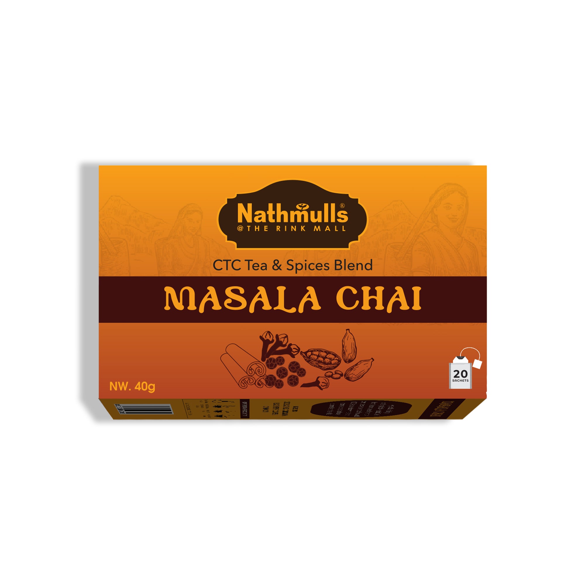 Masala Chai with Blend Spices Tea Bags Nathmull of Darjeeling